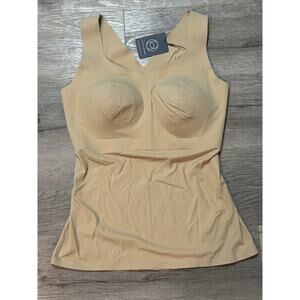 Evelyn Bobbie Defy Bra Tank XL Seamless Smoothing Cami Shaping Tan Beige NWT